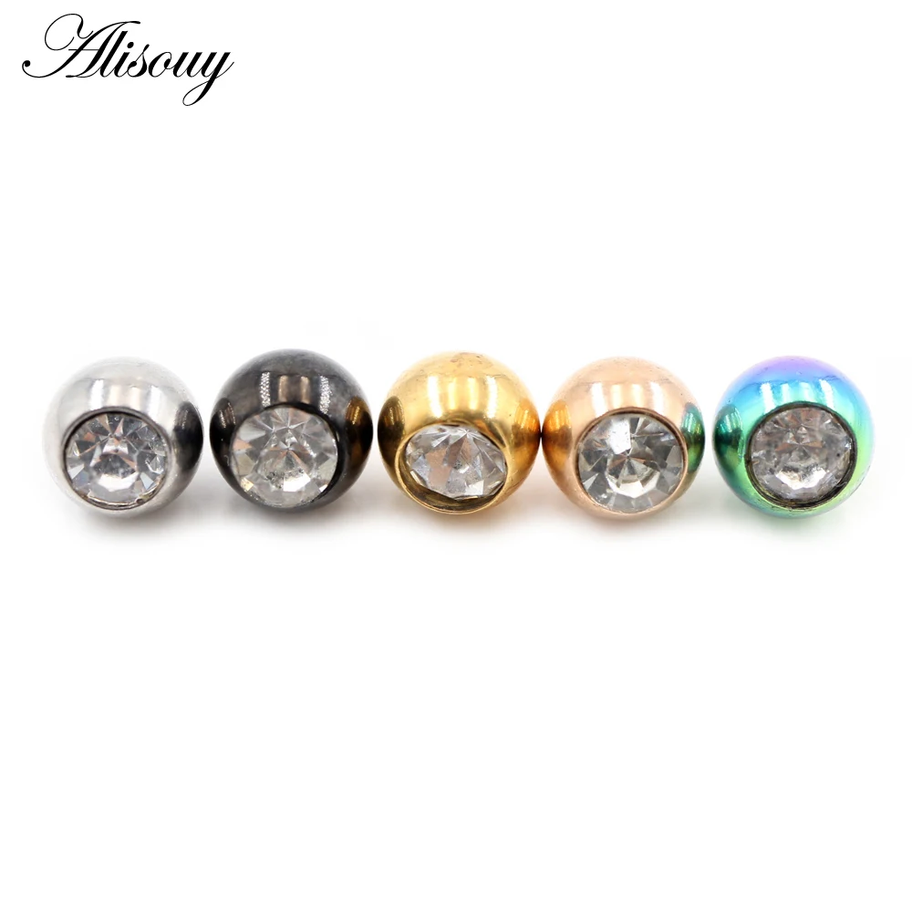 Body Jewelry Replacement Ball - 2 stuks 14G/16G Zirkoon roestvrijstalen DIY