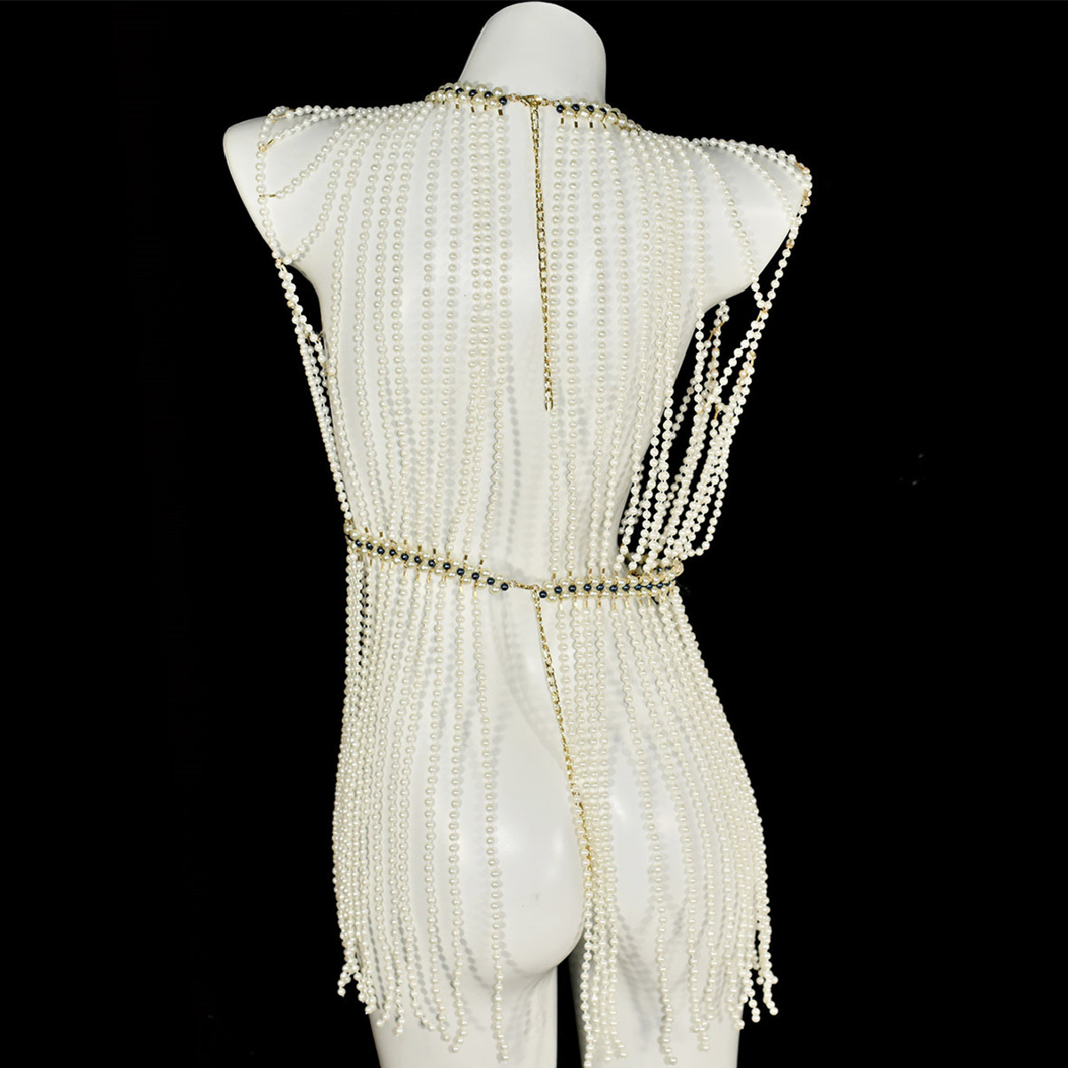 Klassieke lange nep-pareljurk  - Body Jewelry Retainers recensie en prijs