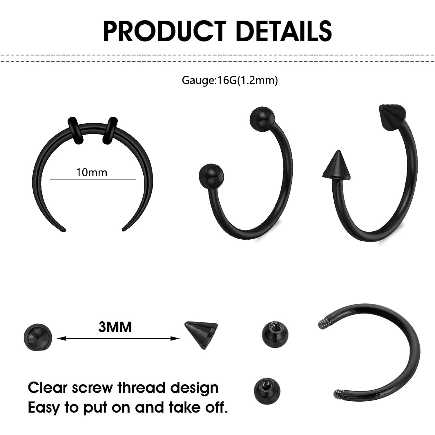 15pcs Set Septum neus ringen m - Body Jewelry Replacement Ball recensie en prijs