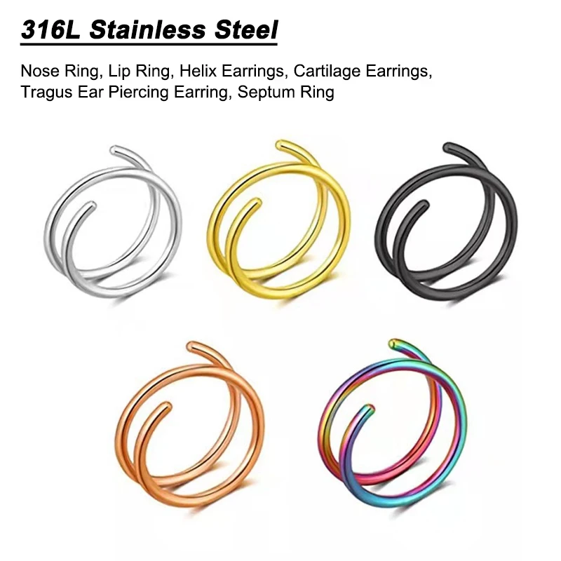 6 stuks/set, 20G, neusring van - Body Jewelry Surgical Steel recensie en prijs