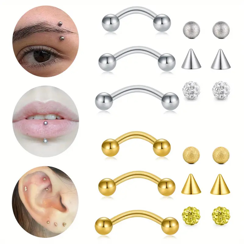 3pcs 16G roestvrij staal gebog - Body Jewelry Replacement Ball recensie en prijs
